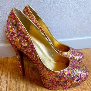 Jessica Simpson Rose Gold Sparkly Pumps